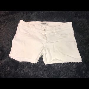 Abercrombie and Fitch white jean shorts